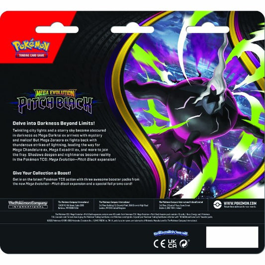 Pokemon - TCG - Mega Evolution Pitch Black 3-Pack Blister (Preorder)