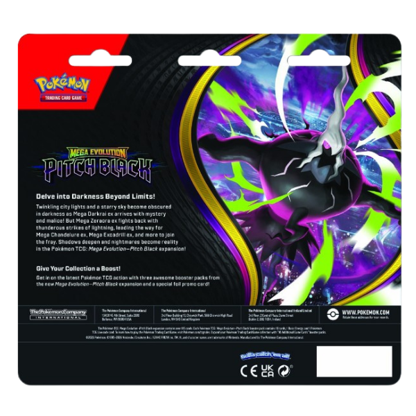Pokemon - TCG - Mega Evolution Pitch Black 3-Pack Blister (Preorder)