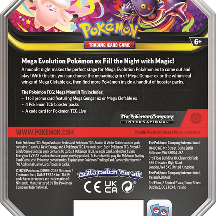 Pokémon Trading Card Game (TCG): Mega Moonlit Tin Assortment (Styles May Vary)