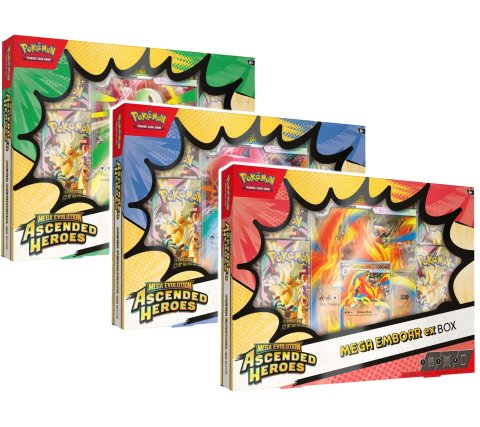 Pokémon Mega Evolution - صندوق Ascended Heroes EX Mega (مجموعة من 3) (طلب مسبق)