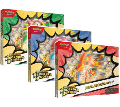 Pokémon Mega Evolution - صندوق Ascended Heroes EX Mega (مجموعة من 3) (طلب مسبق)