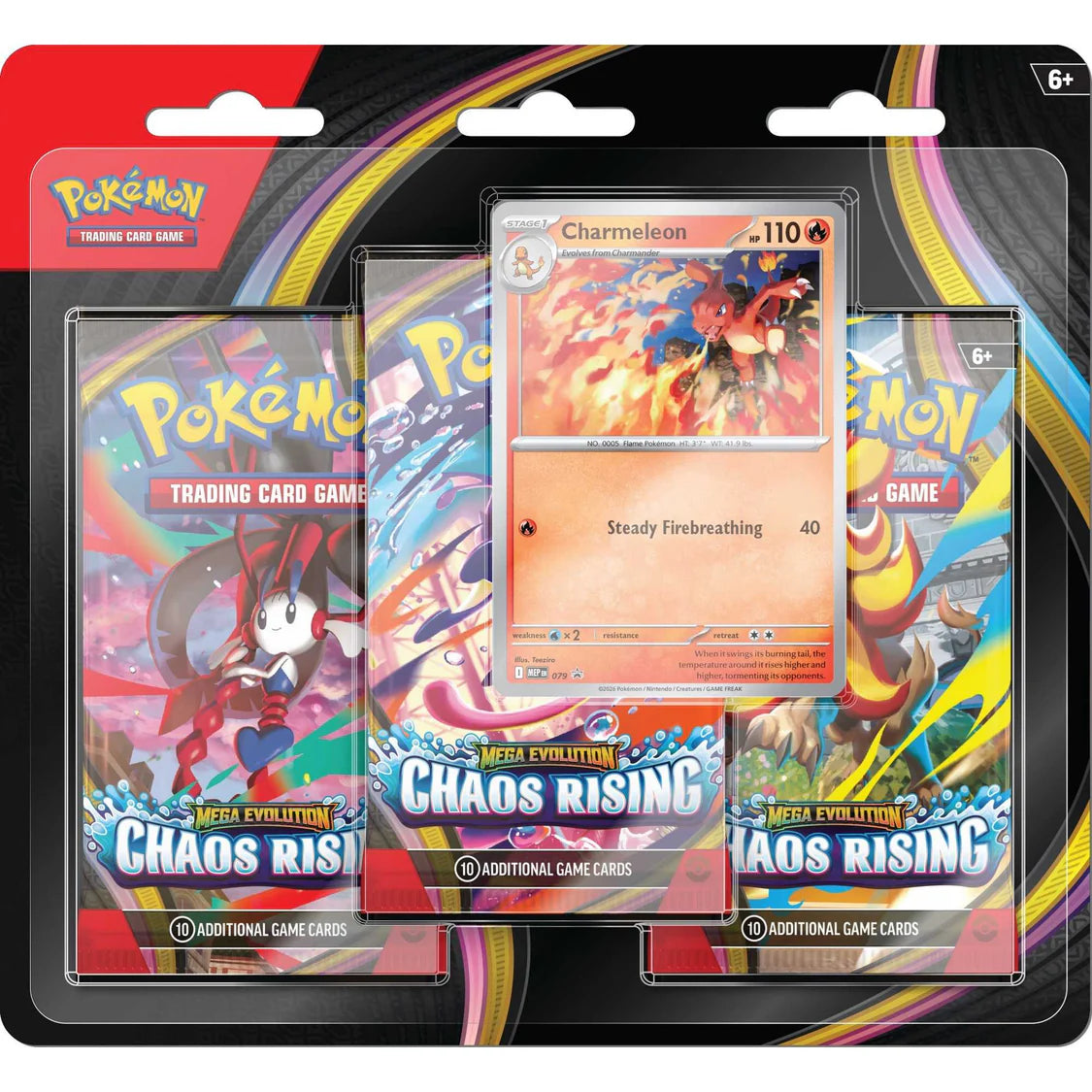 Pokémon TCG: Mega Evolution Chaos Rising - 3-Pack Blister (Preorder)
